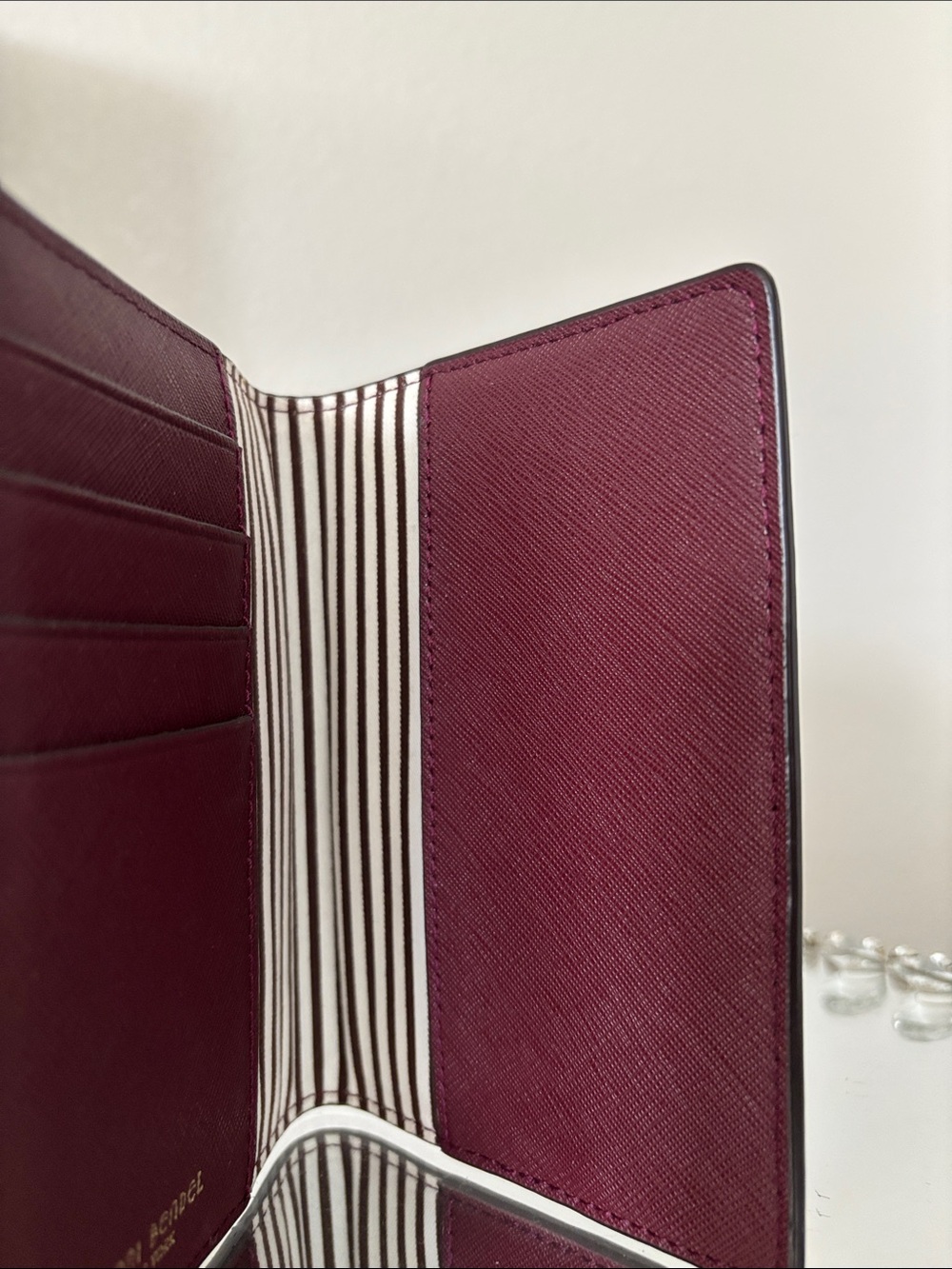 Henri Bendel Burgundy Tassel Leather Passport Wallet - Picture 5 of 8